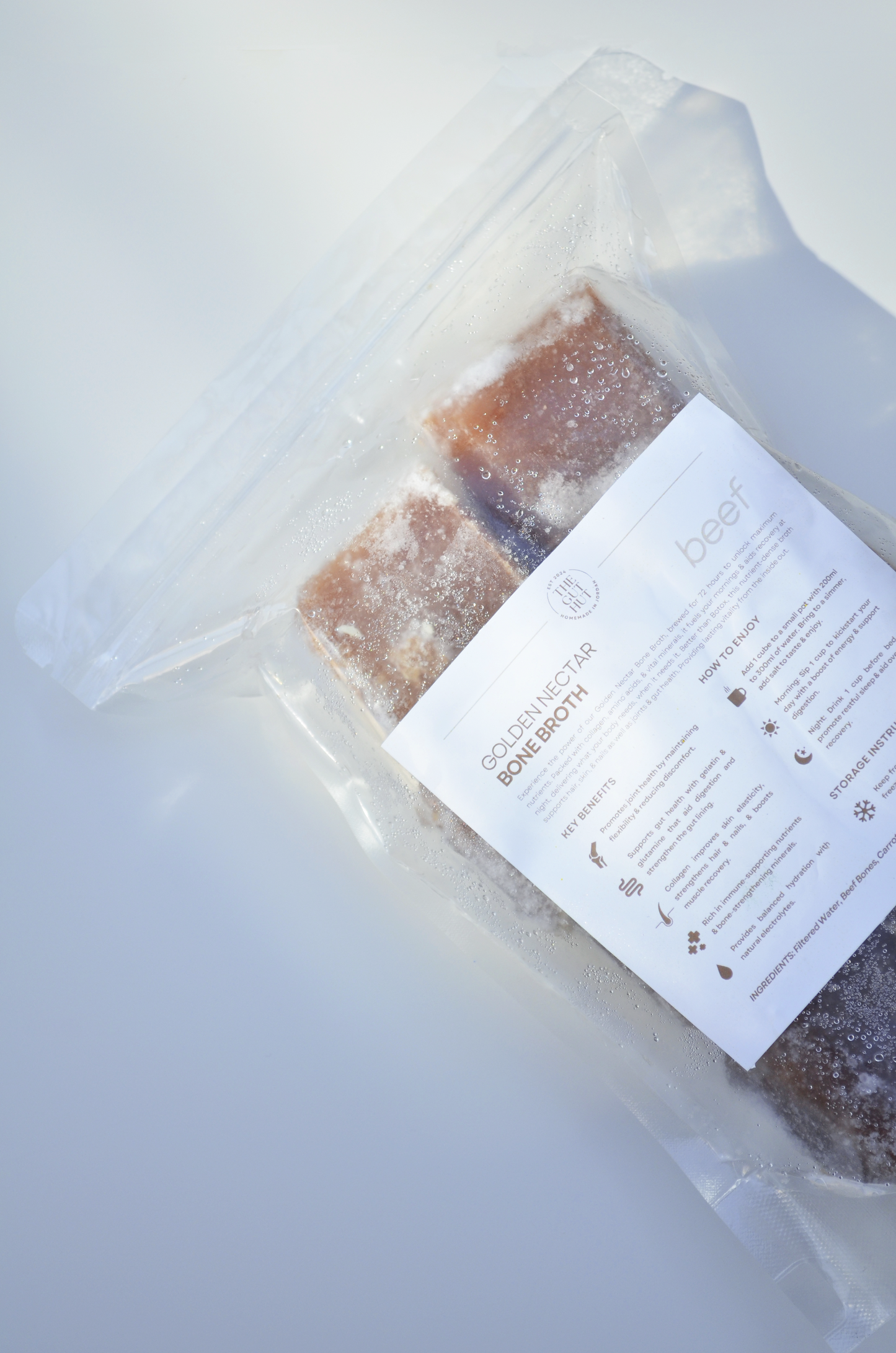 Frozen 72-Hour Beef Bone Broth Cubes